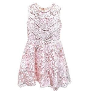Beautees Girls Pink Lace Dress Fit & Flare Size 8